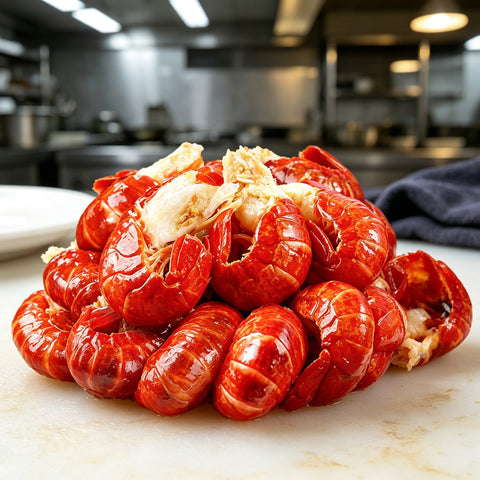 Spicy Cooked Crawfish Tails, Party Ready